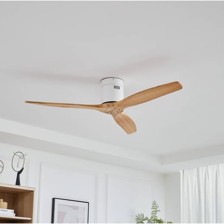 Lucande - Plafondventilatoren zonder verlichting - Hout, ijzer - H: 23 cm - wit, lichtbruin