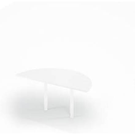 Aanschuiftafel, Ø 1600 mm, wit/wit