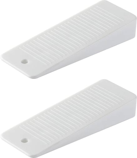 Eliot® flexibele siliconen deurstoppers - wit - 2 stuks - wig-vorm