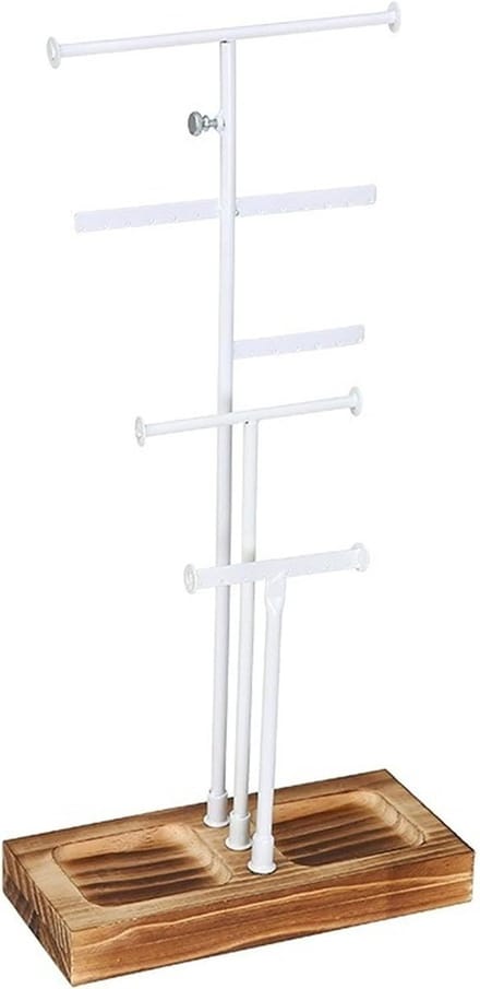 Sieraden Display Stand - Sieraden Organizer - Sieraden Presenteren - Multifunctioneel Ontwerp - 23 x 55 x 10 cm - Wit