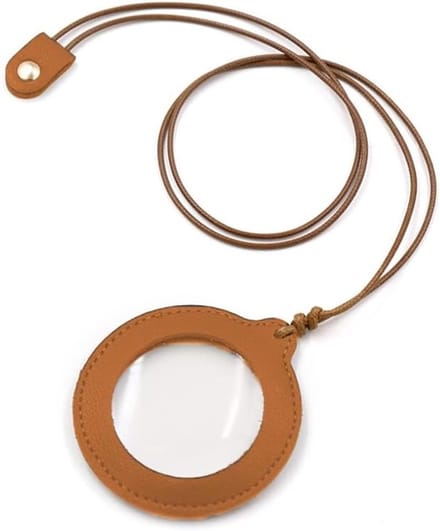 Vergrootglas met 10-voudige vergroting, Handheld Leesloep met Koord voor Leeshulp en Vergroting, Bruin