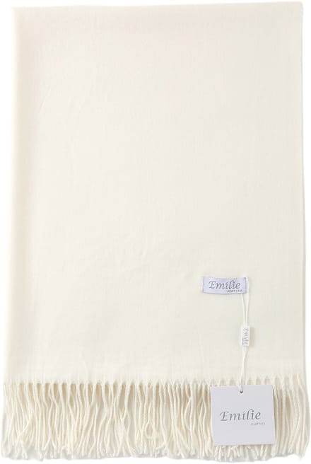Emilie Collection - sjaal - omslagdoek - pashmina - gebroken wit - 180X60CM - 100% Gerecycled polyester