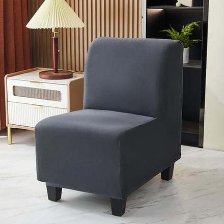 Housse de chaise d'appoint en Spandex extensible, sans bras, protection de meubles pour salle à manger, salon, bureau, réception 1 piece gray