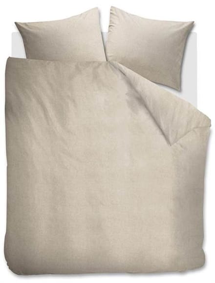 Snoozing Flanel Uni Dekbedovertrek - Extra breed - 260x200/220 cm - Light Sand