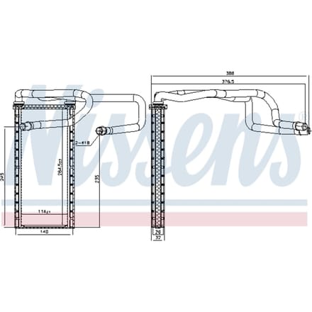 Warmtewisselaar, interieur verwarming NISSENS 707310