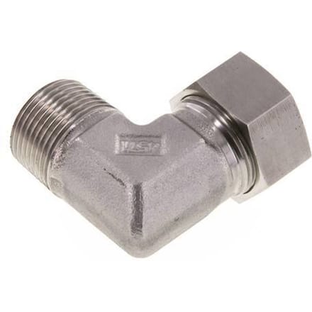 G 1'' Buitendraad x 28L RVS L-Fitting 90graden 160 Bar DIN 2353 - FL2E-MC-ST-100G-28-L