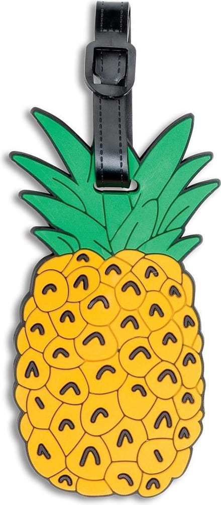 Fabrizio Kofferlabel Ananas 11 X 7,5 Cm Geel/groen