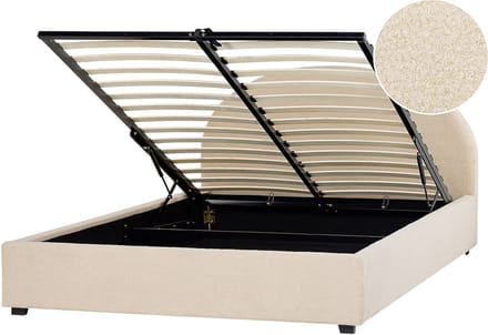 VAUCLUSE - Bed met opbergruimte - Beige - 140 x 200 cm - Polyester