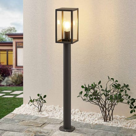 Lindby - Tuinpad verlichting - 1licht - Aluminium, glas - H: 80 cm - E27 - antraciet
