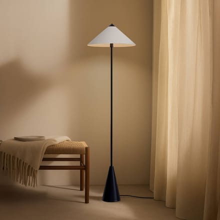 Lindby vloerlamp Norvik, hoogte 150 cm, zwart/grijs, metaal