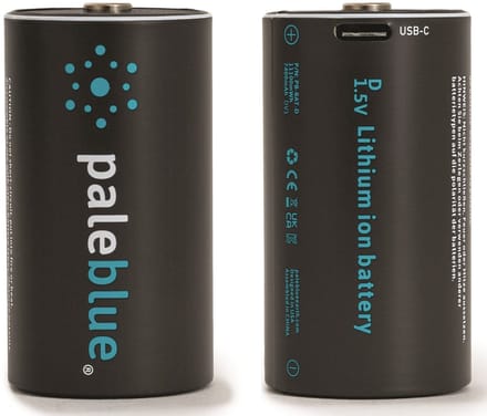 Pale Blue D Batterij – USB-C Oplaadbare Lithium Batterij – 1.5V – 5000 mAh – Herbruikbaar – Li-Ion