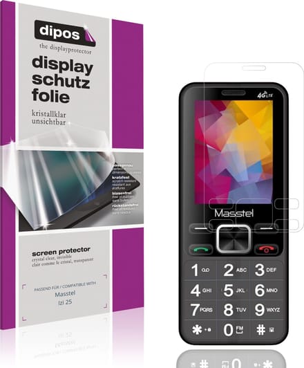 dipos – 4x Beschermfolie geschikt voor Masstel Izi 25 | Krasbestendige & heldere Screenprotector Ultra-Thin