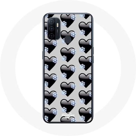 Oppo A53 hoesje met zwarte harten