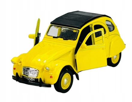 Welly Old Timer Citroën 2CV Geel Metalen Model Auto 1:34