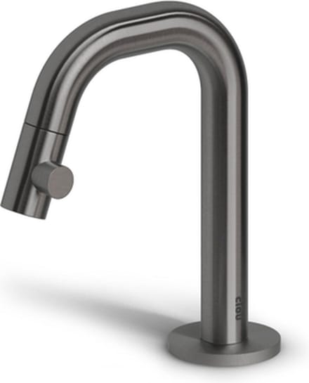 Clou Kaldur fonteinkraan, korte uitloop, R, gunmetal geborst. PVD