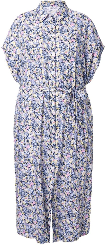 Studio Untold - Dames - Maxi-jurk overhemdjurk bloemenprint - Roze - Maat 54+