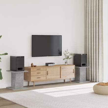 vidaXL - Speakerstandaards - 2 - st - 30x30x40 - cm - bewerkt - hout - betongrijs