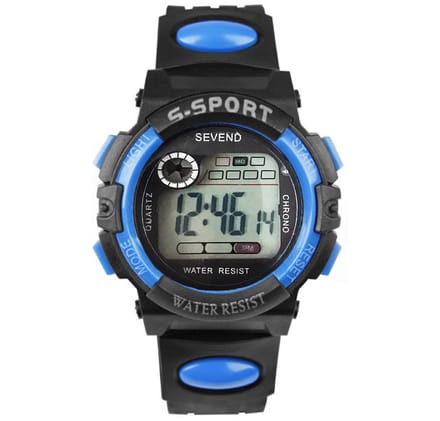 Kinderhorloge jongen digitaal - Blauw - Zwart - SEVEND®