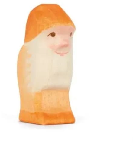 Ostheimer dwerg oranje houten speelgoedfiguur fantasie.