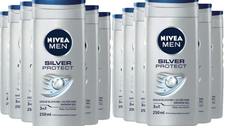 Nivea Douchegel – Silver Protect 12 X 250 ml Voordeelverpakking