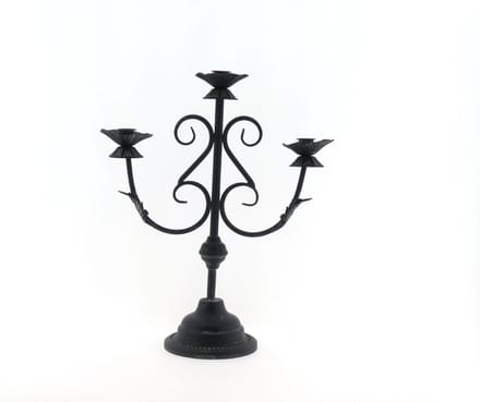 Kandelaren - Candleholder Metaal 36x43 Ant. Black