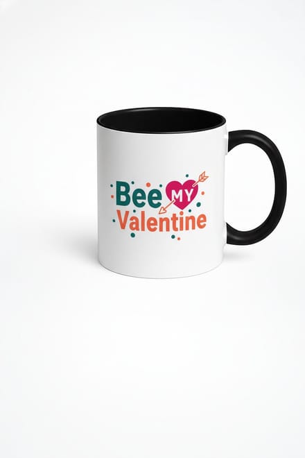 Valentijn Mok "Bee My Valentine" met Hart & Pijl - Romantisch Cadeau