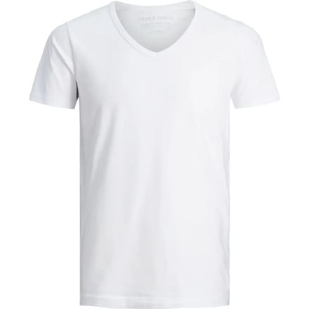 Jack & Jones witte heren t-shirt   V-hals   Slim Fit   Korte mouw Wit M
