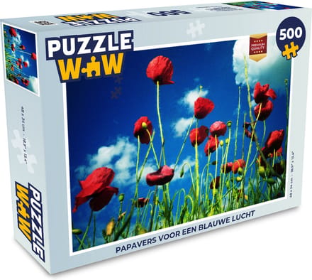 Puzzel Papavers voor een blauwe lucht - Legpuzzel - Puzzel 500 stukjes