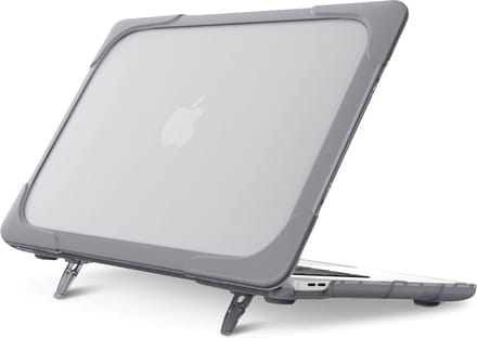 Avizar Hoesje Geschikt voor MacBook Pro 13 2020 Hardcase met Flexibele Rand, Grijs