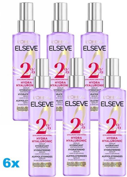 L’Oréal Paris Elvive Hydra Hyaluronic Serum – 6 x 150 ml – Haarserum