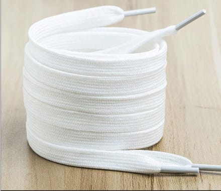 120 cm Sneaker Veters -Platte elasticiteit -Shoe laces -Platte veters - Breedte: 10mm- kleur: wit