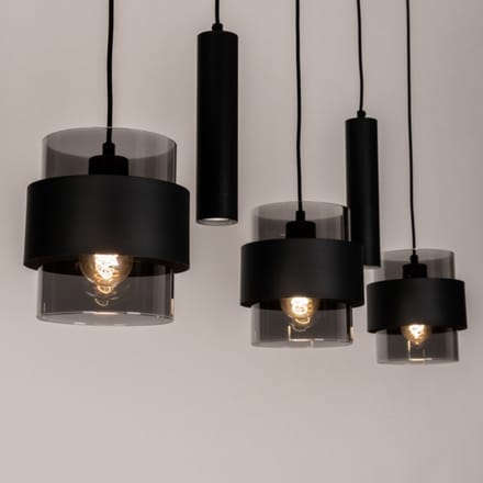 Lumidora Hanglamp 75536 - EIXAMPLE - 5 Lichts - E27 - Zwart - Metaal