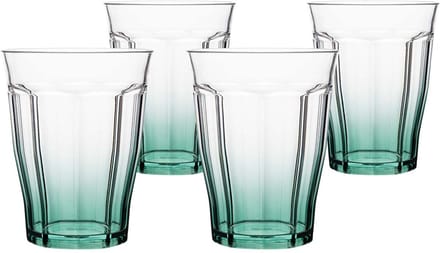 Gimex - Colour Line - Waterglas - Groen - 400 ml - 4 Stuks