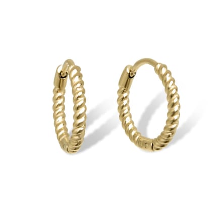 Amberz Gedraaide oorringen dames – goud verguld 316L RVS hoops – Noa