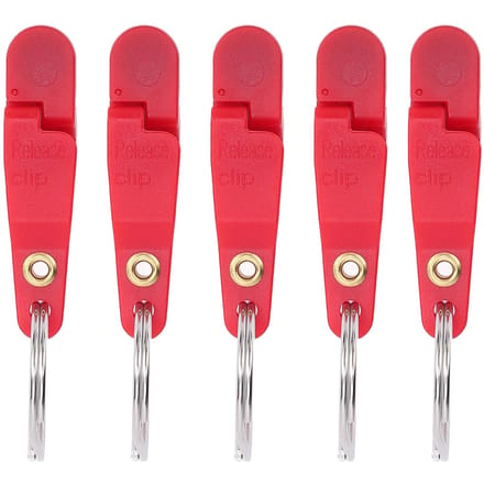 10 stuks Zware Spanning Snap Release Clip Vissen Trolling Gevoerde Release Clip met Sleutelhanger voor Planer Board Kite Rood rood