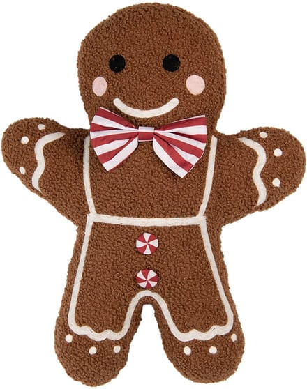 Clayre & Eef Sierkussen Gingerbread man 40x5x44 cm Bruin Polyester