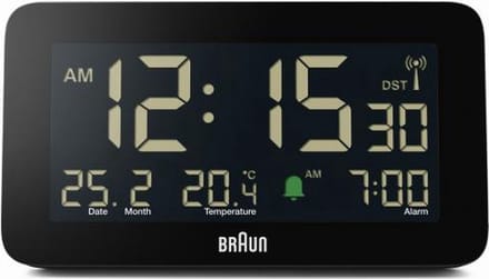 Braun BC10B-DCF - Wekker - Digitaal - Radiogestuurde tijdsaanduiding - Zwart