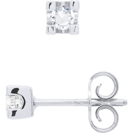 Oorbellen Solitaires 0,15 Cts Diamond White Gold 18k