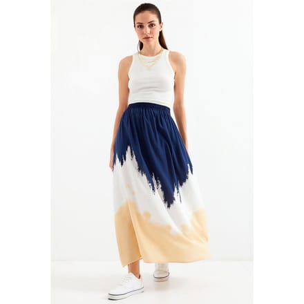 Gradient Maxi Rok met Elastische Taille