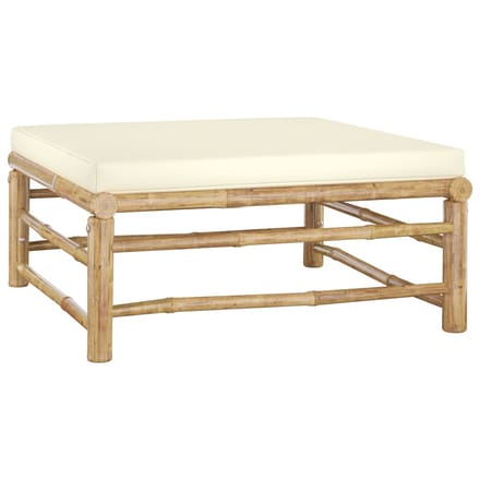 vidaXL - 6-delige - Loungeset - met - crèmewitte - kussens - bamboe