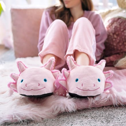 MikaMax Axolotl Slippers - Pluche Pantoffels EU 36-41 met Oversized Axolotl Design - Antislip