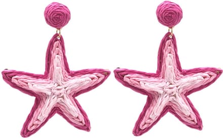 Oorbellen Zeester – Kunststof – 6.5x5.5cm – Roze