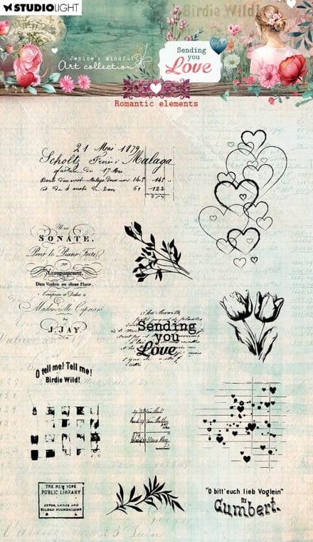 Clear stamp Romantic elements - JMA Sending you love nr. 799