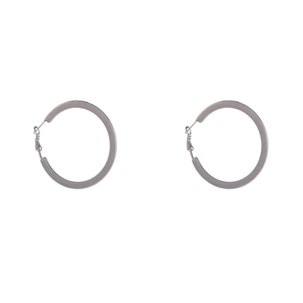 Go Dutch Label Oorringen Flat Hoop - 50mm Zilverkleurig