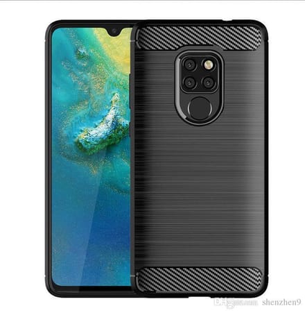 hoesje Geschikt voor: Huawei Mate 20 Pro Brushed Backcover - Zwart