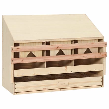 vidaXL - Kippenlegkast - 3 - compartimenten - 72x33x54 - cm - massief - grenenhout
