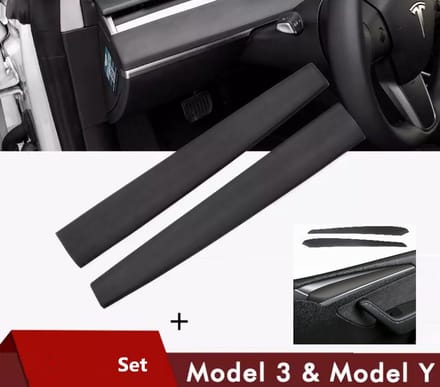 Tesla Model Y en 3 Mat Zwarte Panelen Middenconsole Dashboard Deurlijst Auto Interieur Accessoires Nederland en België