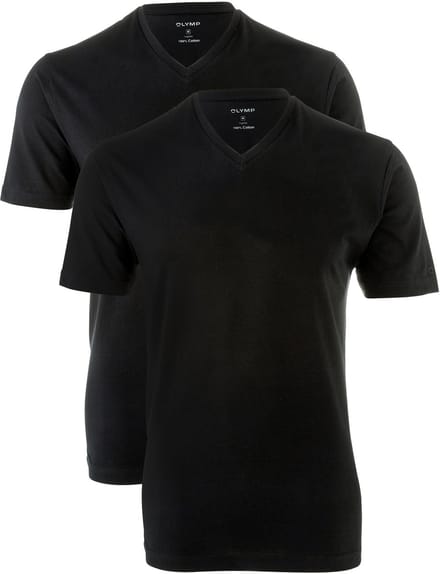 OLYMP T-Shirt voor eronder (set van 2 paar), Modern Fit, Zwart