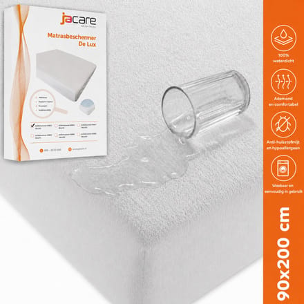 Jacare - Matrasbeschermer 90x200 - Waterdicht & Ademend - Antibacterieel - Hypoallergeen - Rondom Elastiek - Wit