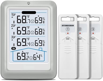 SCH® Weerstation met Buitensensor - Weerstation - Wit - ‎10cm x 10cm x 10cm